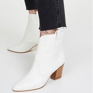 White leather booties booties